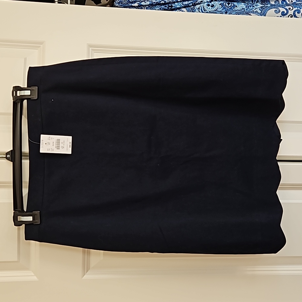 J. Crew navy skirt with scalloped hem. Size 4